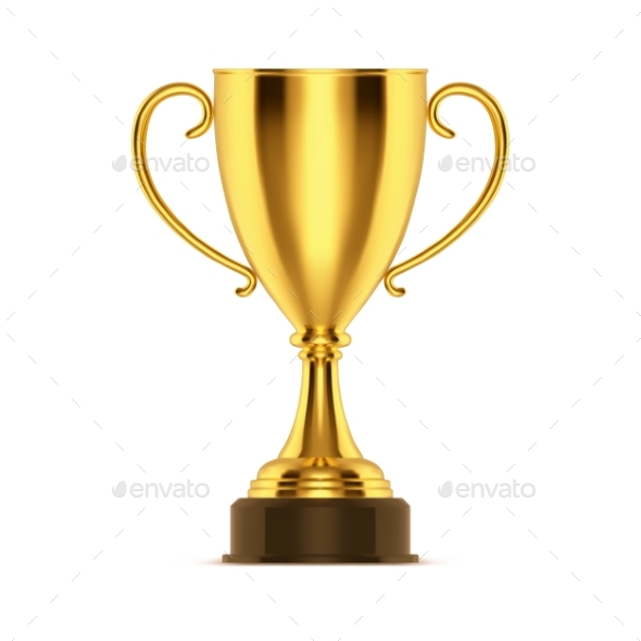 Realistic Golden Cup or Winner Trophy