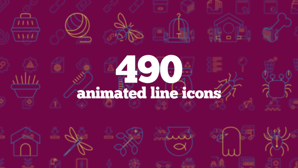 490 Animated Line Icons alt