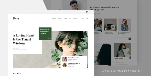 Doris – Personal Blog PSD Template – 1 Sold!