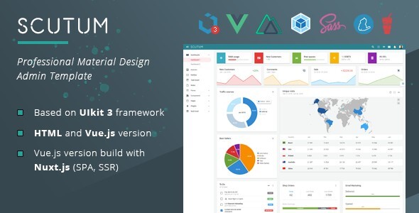 Scutum - Professional Material Design UIkit Admin Template