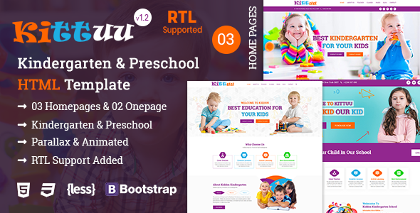 Kittuu - Kindergarten & Preschool Education HTML Template