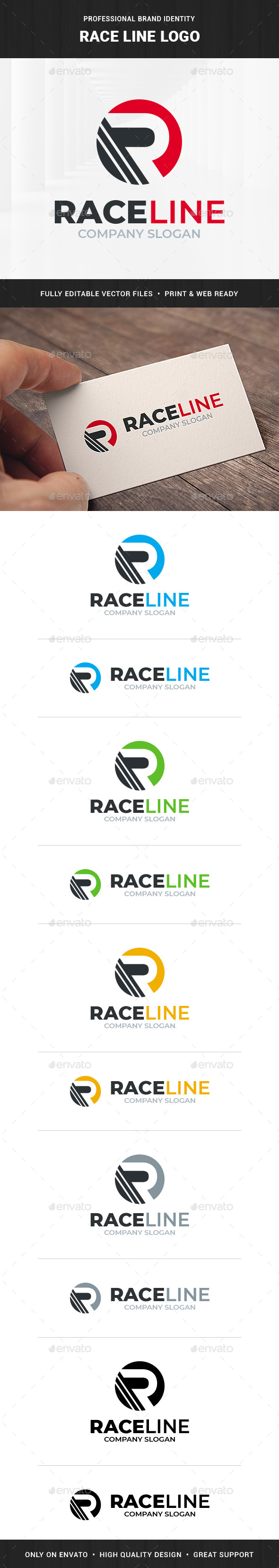 Race Line - Letter R Logo
