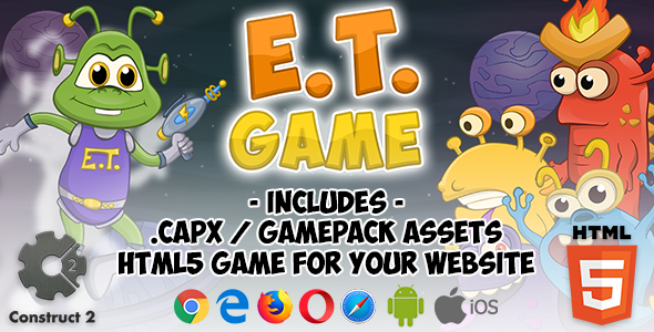 E.T. Game HTML5 Platform - Construct 2 (Assets + .capx + html5 folder)
