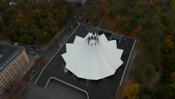 Scenic View Abstract Building Architecture Middle German City Futuristic Sculpture Urban Area Aerial