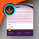 Church Royal Gold Lavender and White Letterhead Template - GraphicRiver Item for Sale