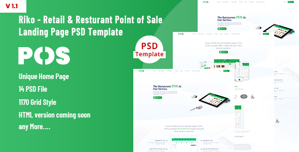 Riko- Retail & Resturant Point of Sale Landing Page PSD Template