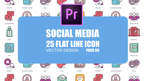 Social Media – Flat Animation Icons (MOGRT)