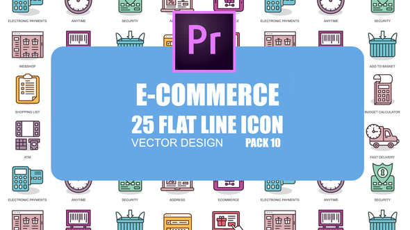 E-Commerce – Flat Animation Icons (MOGRT)