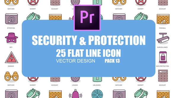 Security And Protection – Flat Animation Icons (MOGRT)