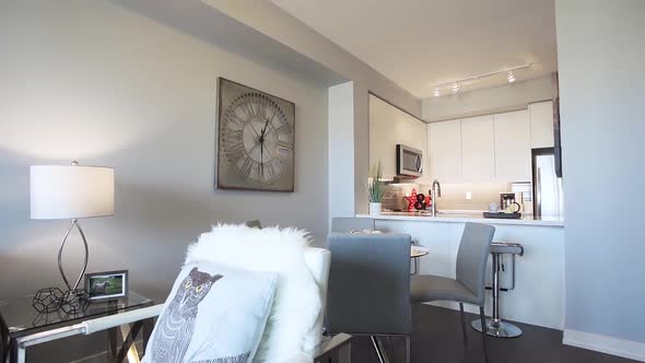 Stylish living room in a modern condo unit.