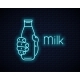 Hand Holds Milk Bottle Neon Sign - GraphicRiver Item for Sale