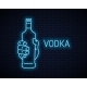 Hand Holds Vodka Bottle Neon Sign - GraphicRiver Item for Sale