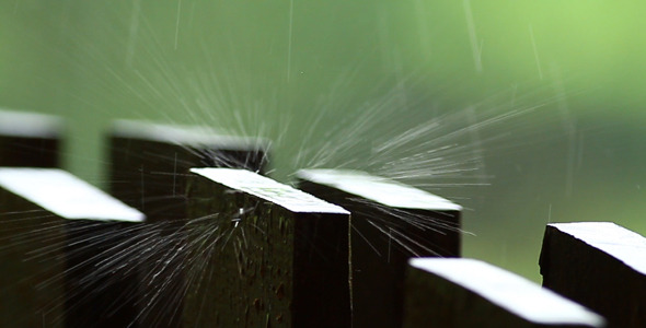 Raindrops And Wooden Fence I