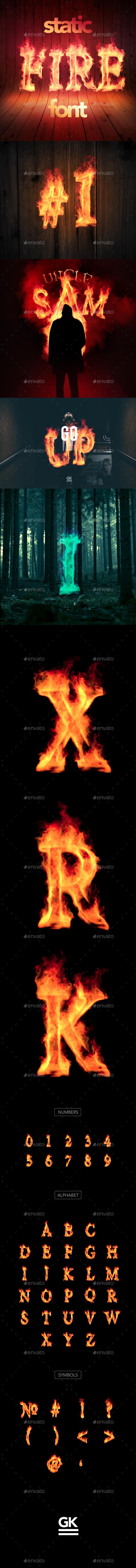 Fire Font / Alphabet -Static Version