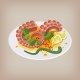 Octopus with Lemon on a Plate - GraphicRiver Item for Sale