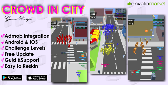Free Download Free Download Crowd In City Unity 3d Game Template For Android Ios Source Code Nulled Latest Version