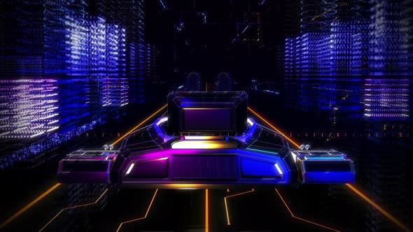 A security tank vehicle is passing through the virtual town inside cyberspace alt