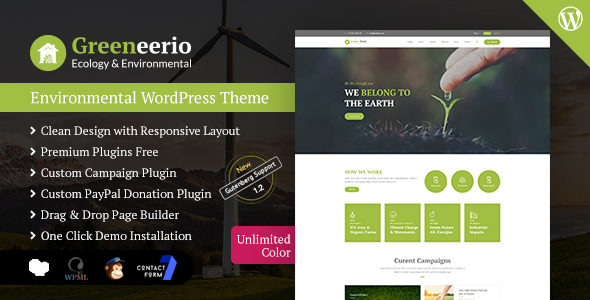 Greeneerio - WordPress Ecology & Environmental Theme 下载