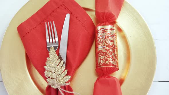 Various cutlery on table