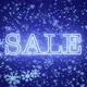 Animation word sale with flashing neon effect in blue color on a dark blue background - VideoHive Item for Sale