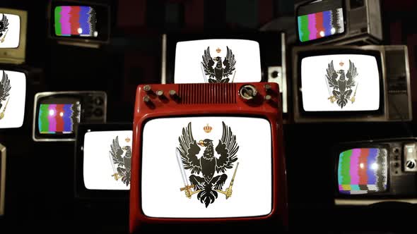 Flag of Prussia on Retro TVs.