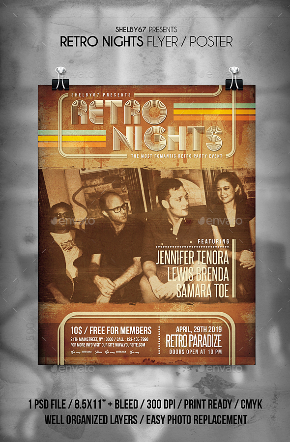 Retro Nights Flyer / Poster Vol 2