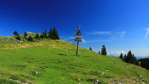 Lonely Wooden Outpost in High Mountains