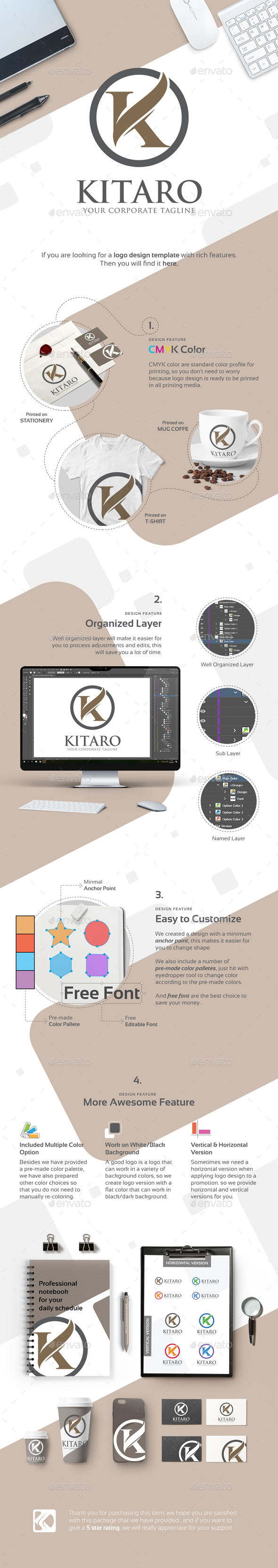 Letter K Logo - Kitaro
