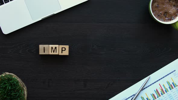 Impossible to Possible Word Made of Cubes on Table, Motivation Stop-Motion