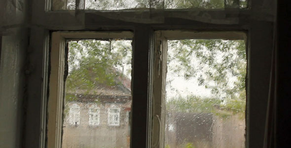 Rain From Old Village House Window alt