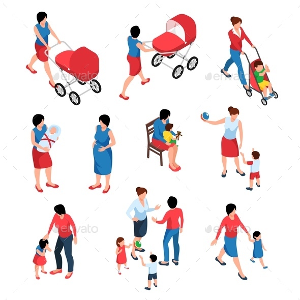 Mother and Baby Isometric Set