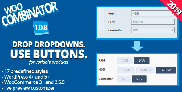 WooCombinator do produktów zmiennych - Zamień swoje nudne selekcje w guziki!