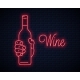 Hand Hold Wine Bottle Neon Sign - GraphicRiver Item for Sale