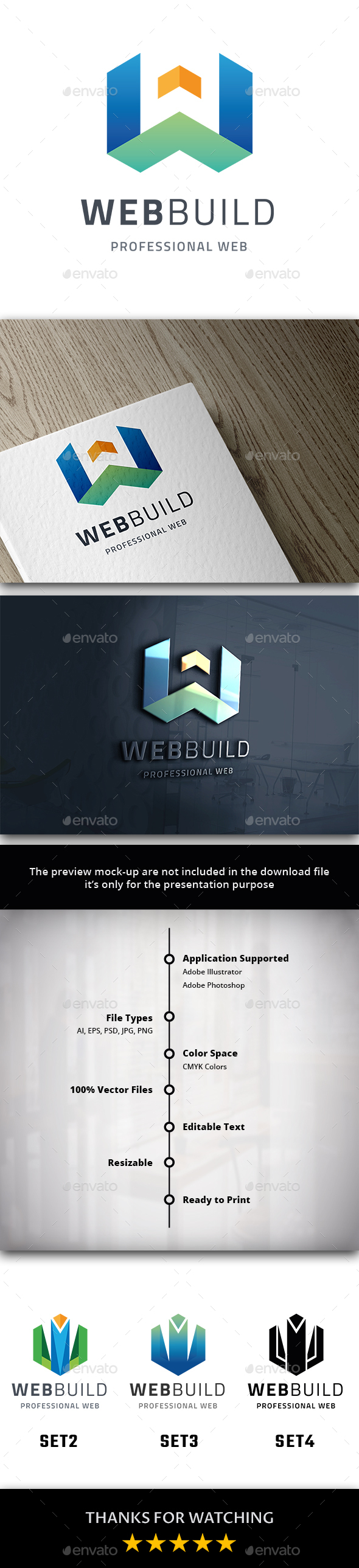 Web Building - Letter W Logo