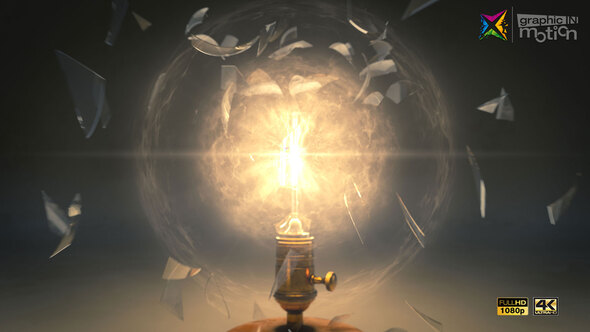 Vintage Light Bulb Explosion Logo alt