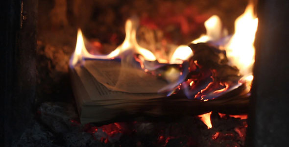 Burning Book In The Furnace Time Lapse