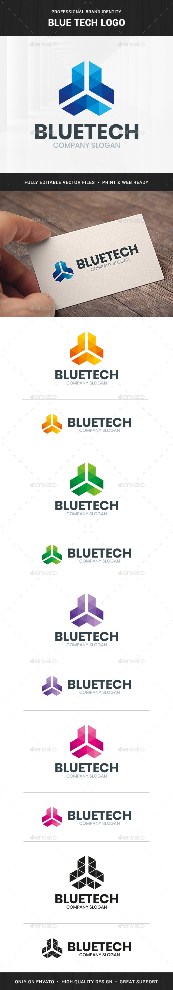 Blue Tech Logo Template