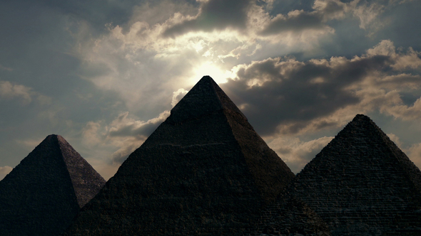 Sun Appears Over Ancient Pyramids