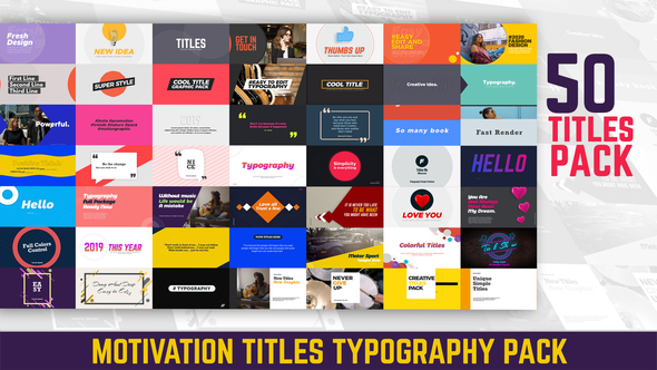 Motivation Titles Typography Pack alt