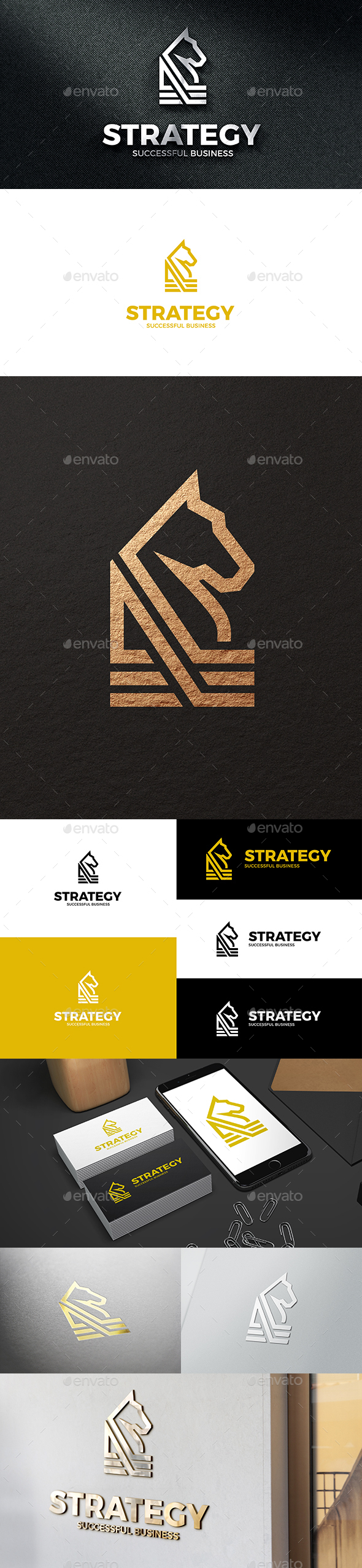 Strategy - Abstract Horse Clean Business Logo