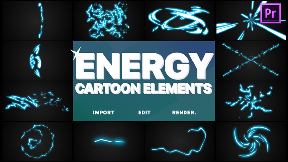 Cartoon Energy Elements | Premiere Pro MOGRT