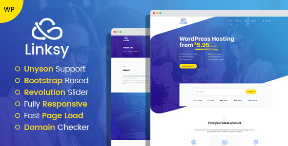 Linksy - domain and hosting provider WordPress theme