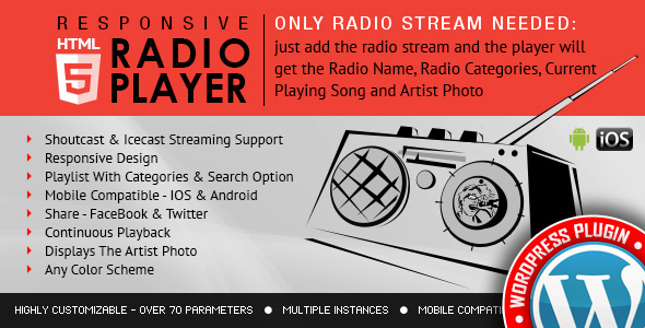 Radio Player Shoutcast & Icecast WordPress Plugin