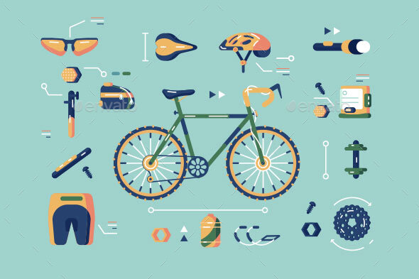 Bicycle Equipment for Cycling Set