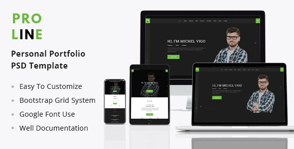 Proline - Personal Portfolio PSD Template