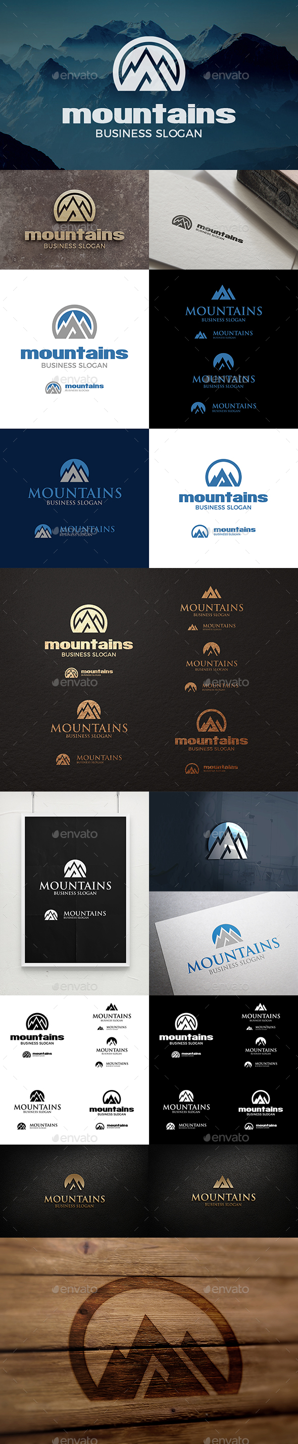 Mountain Logo - Mountains Peak Logo Templates