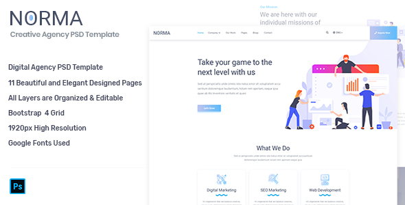 NORMA - Digital Agency Business PSD Template