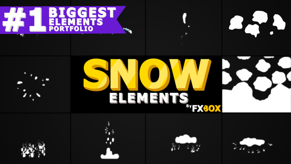 Cartoon Snow Elements | Premiere Pro MOGRT