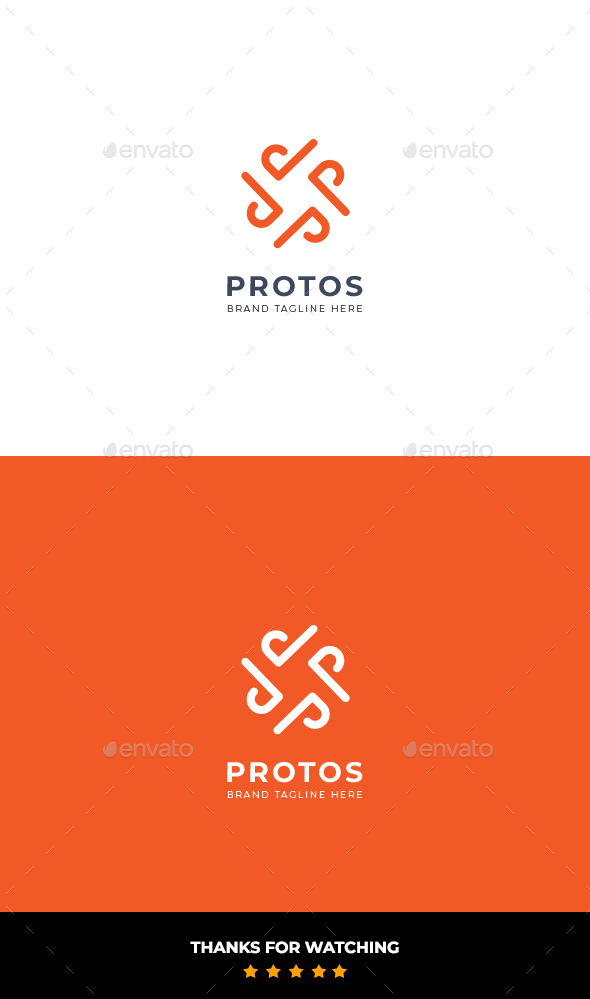 Protos P letter logo