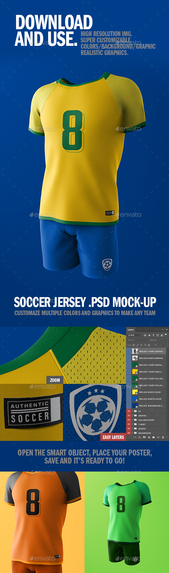 Download Soccer Shirt Mockup Graphics Designs Templates